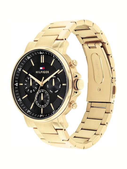 Tommy Hilfiger Tyson Men's Watch 44mm Chronograph Battery with Gold Metal Bracelet