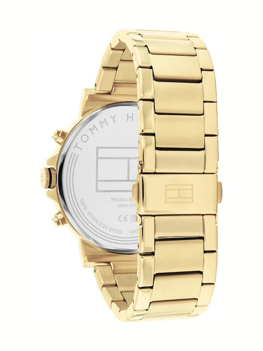 Tommy Hilfiger Tyson Men's Watch 44mm Chronograph Battery with Gold Metal Bracelet