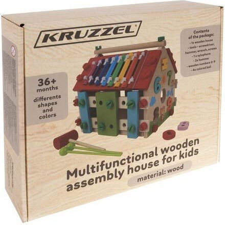 Kruzzel Shape Sorting Toy Little house made of Wood for 36++ Months