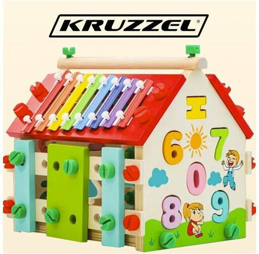 Kruzzel Shape Sorting Toy Little house made of Wood for 36++ Months