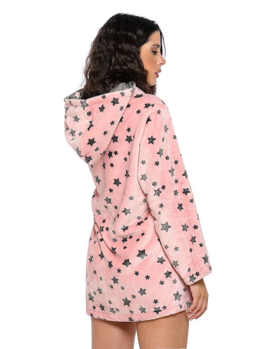 Clio Lingerie Winter Women's Fleece Robe Rose