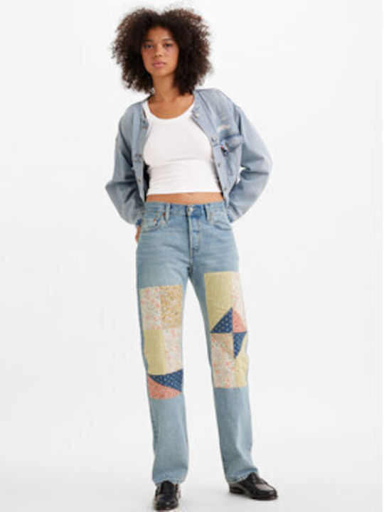 501 90's Women's Jean Trousers in Straight Line Blue