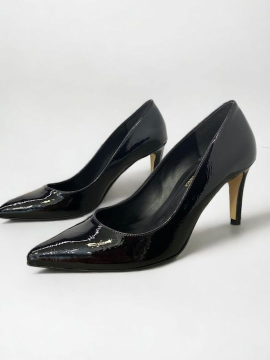 Basic Patent Leather Pointed Toe Black Heels