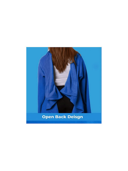 Κουβέρτα Fleece με Μανίκια 135x180εκ. Μπλε