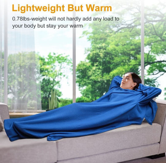Fleece Decke mit Ärmeln 135x180cm Blaue