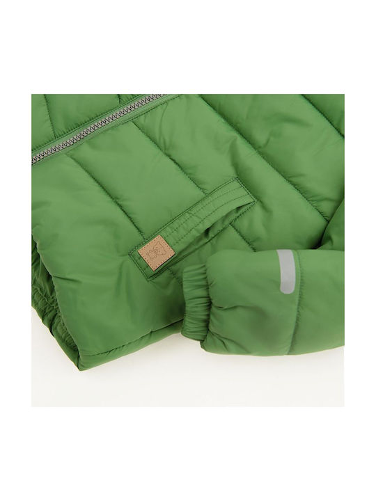 Kids Quilted Jacket with Lining & Hood Green