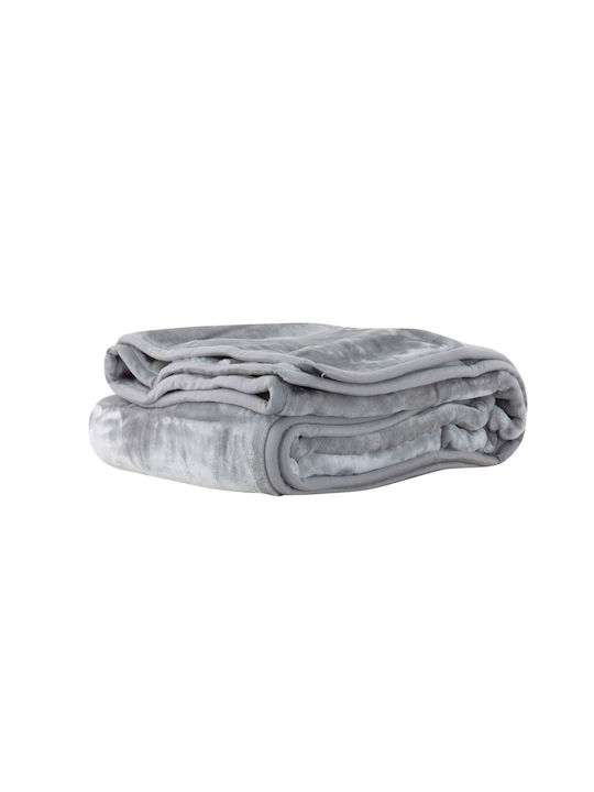 Nef-Nef Homeware Loft Velvet Blanket Super Double 220x240cm Light Gray