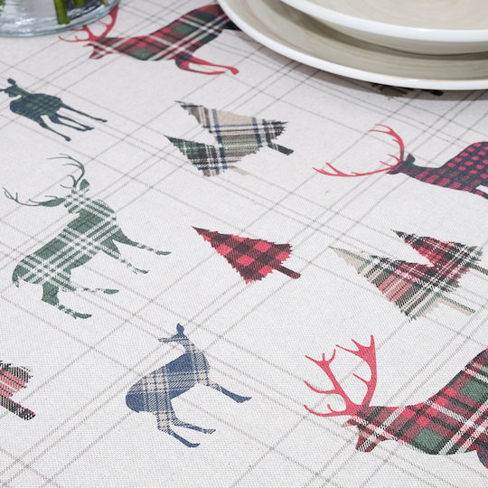 Dimeco Christmas Tablecloth Fabric Multicolour L135xW135cm.