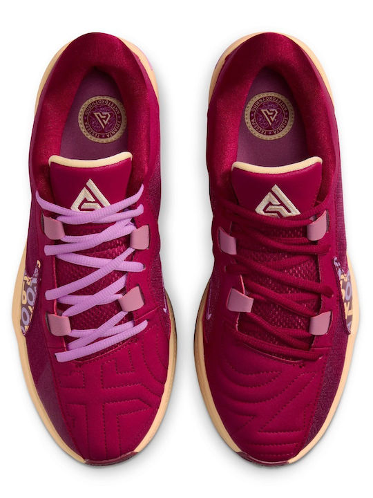 Giannis Freak 5 "Alphabet Bros" Χαμηλά Μπασκετικά Παπούτσια Noble Red / Desert Berry / Guava Ice / Ice Peach