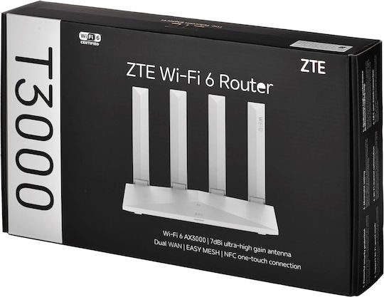 ZTE T3000 IDU Wireless Router Wi-Fi 6 cu 3 Porturi Ethernet