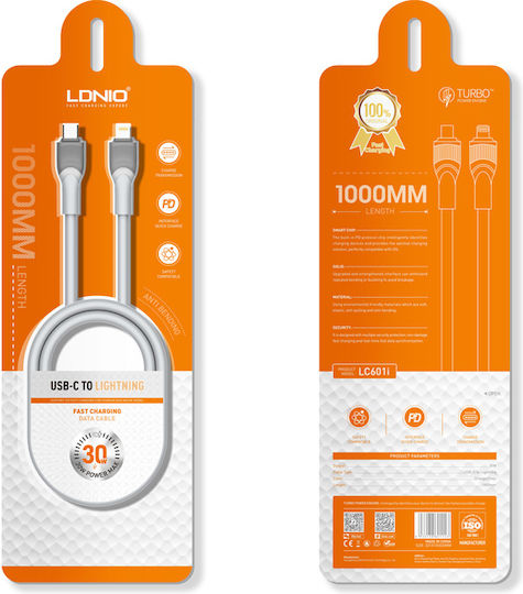 Ldnio LC601 USB-C to Lightning Cable 30W Γκρι 1m