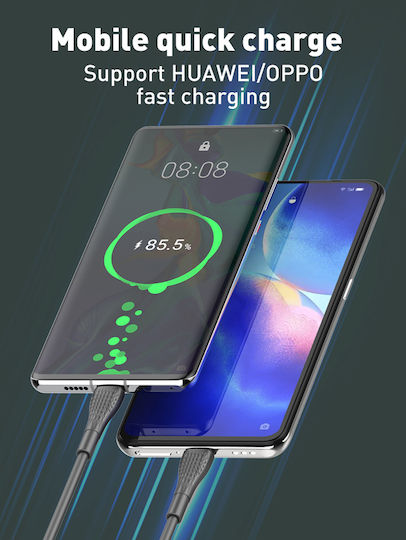 UmiDigi LC672C USB 2.0 Кабел USB-C Мъжки - USB-C 65W Захранване PD Син 2м