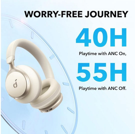 Anker Space One Wireless / Wired Over Ear Headphones with 55 hours of Operation White
