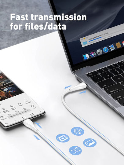 Ldnio USB 2.0 Cable USB-C male - USB-C 65W PD Λευκό 1m LC611C
