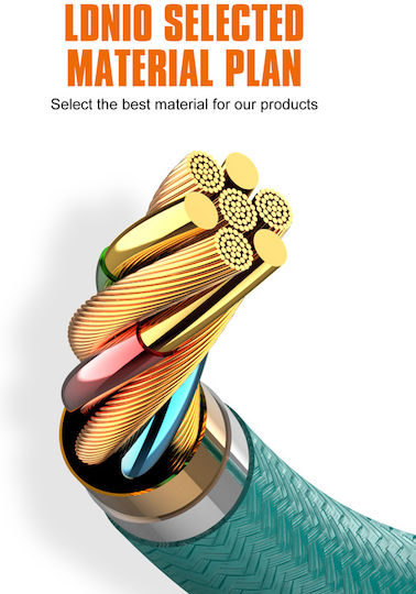 Ldnio LC631 Braided USB 2.0 Cable USB-C male - USB-C 65W PD Γκρι 1m
