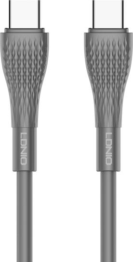Ldnio LC671 USB 2.0 Cable USB-C male - USB-C 65W PD Γκρι 1m