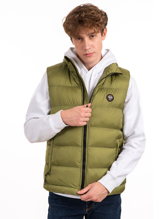 Sleeveless Jacket Puffer Windproof Green.