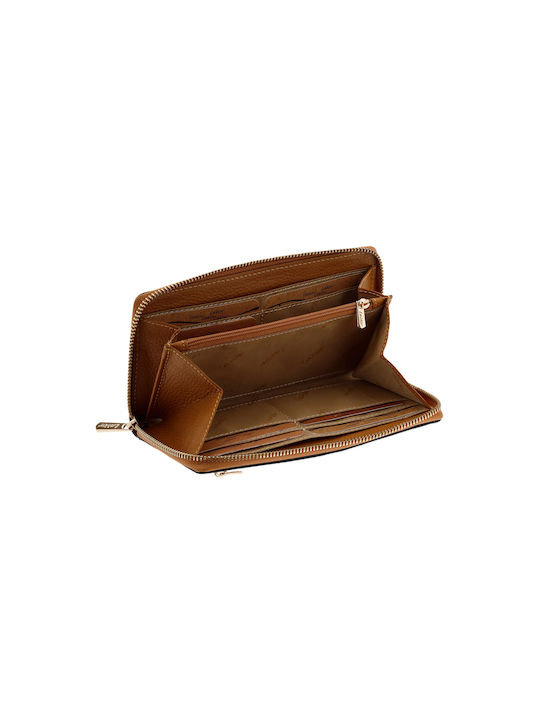 Lavor Large Leather Women's Wallet Cards with RFID Tabac Brown