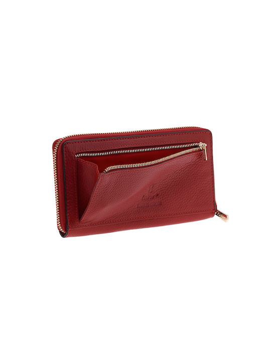 Lavor Large Leather Women's Wallet Cards with RFID Red