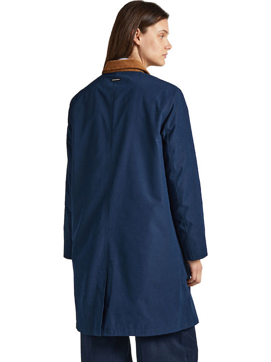 Missa Women's Blue Coat with Buttons