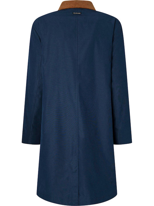 Missa Women's Blue Coat with Buttons
