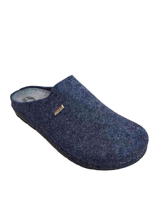 Winterliche Herrenhausschuhe Blau