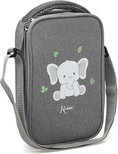 Kiokids Little Elephant Kids' Insulated Lunch Bag Handbag 2.5L Gray 15x7x24cm