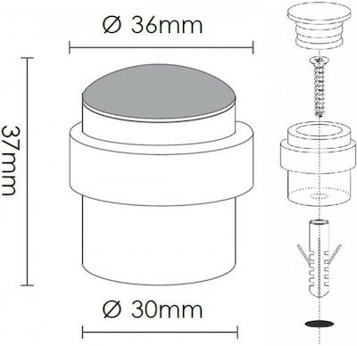 Türstopper Rostfreier Stahl Silber 1Stück