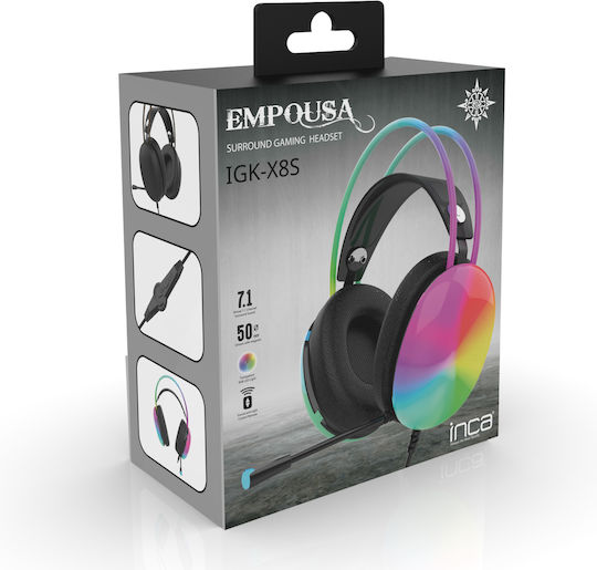 Inca IGK-X8S Over Ear Gaming Headset με σύνδεση USB