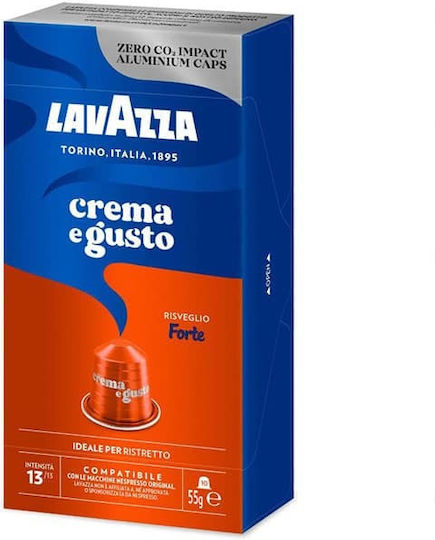Lavazza Kapseln Espresso Crema E Gusto Forte Kompatibel mit Maschine Nespresso 10Mützen