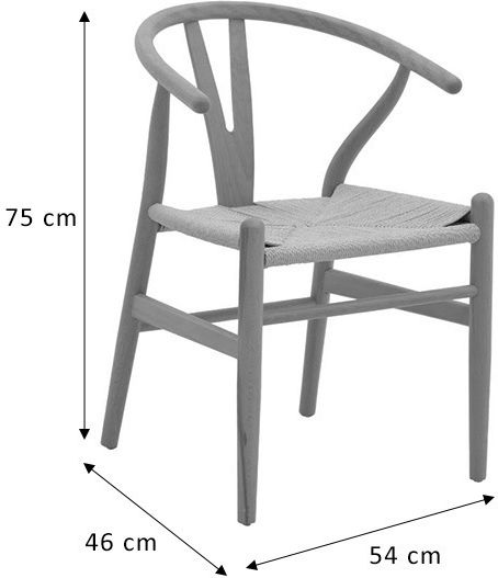 Wishbone Столички Трапезария дървени Естествено 1бр 54x46x75бр