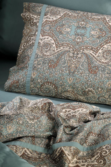 Down Town Home Bettdecke Großes Doppelbett 235x250cm 833 Bombay Petrol