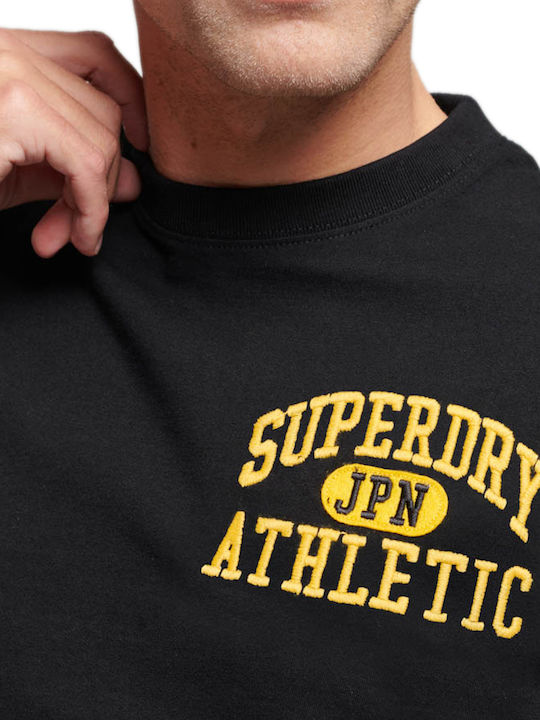 Superdry Superstate Bărbați T-shirt Sportiv cu Mânecă Scurtă BLACK