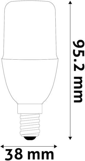 Avide Bec LED 4W 95mm pentru Soclu E14 și Formă T37 Alb natural