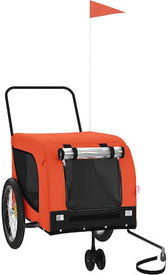 vidaXL Bicycle Trailer pentru transport câine Orange