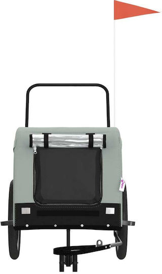 vidaXL Kinderwagen für Hunde bis 45kg Gray L134xB74xH68cm.