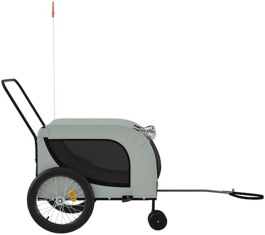 vidaXL Kinderwagen für Hunde bis 45kg Gray L134xB74xH68cm.