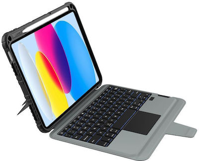 Nillkin Bumper Combo Flip Cover cu Tastatură Engleză SUA Negru (iPad 2022 10.9'' - iPad 2022 10,9")