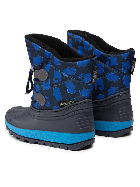 Kinder-Schneestiefel mit Schnürsenkeln Marineblau