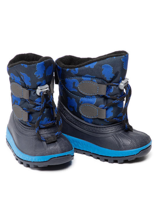 Kids Snow Boots with Laces Navy Blue