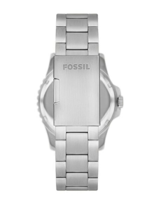 Fossil Ανδρικό Ρολόι 42mm Μπαταρίας με Ασημί Μεταλλικό Μπρασελέ