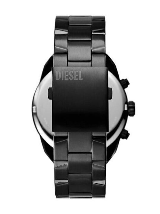 Diesel Split Ανδρικό Ρολόι 49mm Χρονογράφος Μπαταρίας με Μαύρο Μεταλλικό Μπρασελέ