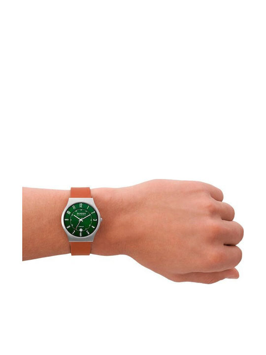 Skagen Sundby Herrenuhr 40mm Batterie mit Braun Lederarmband