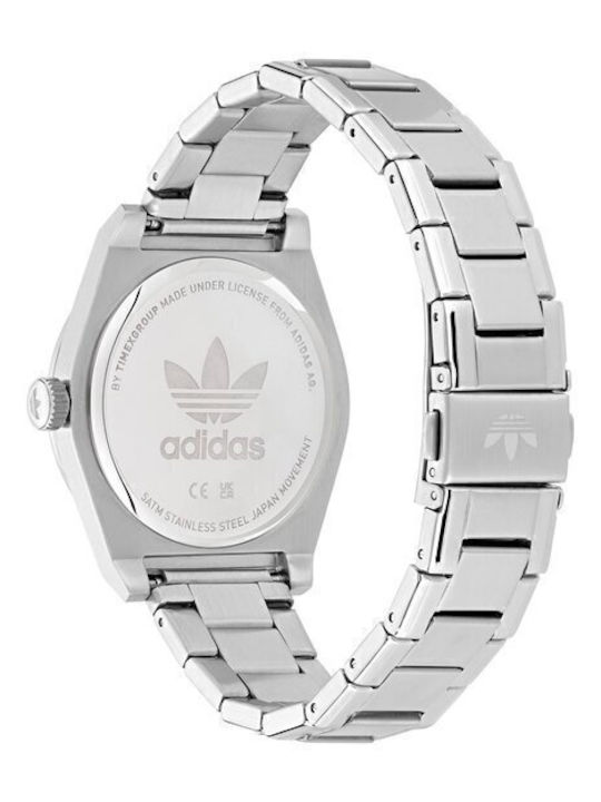 adidas Код Five Мъжки часовник 40мм На батерия Сребърен Метална гривна