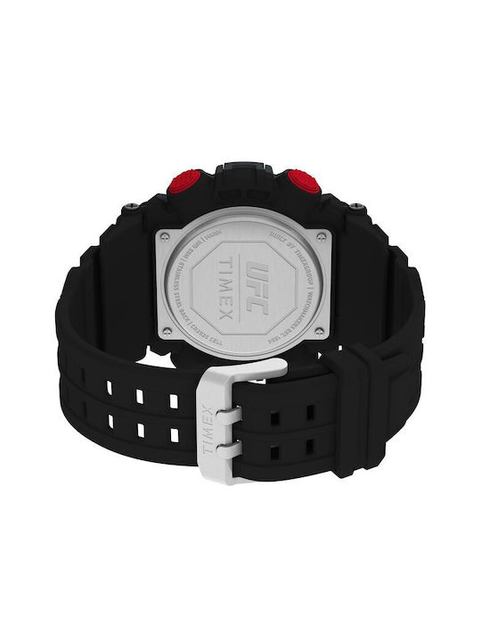 Timex Redemption Ψηφιακό Ανδρικό Ρολόι 58mm Μπαταρίας με Μαύρο Καουτσούκ Λουράκι
