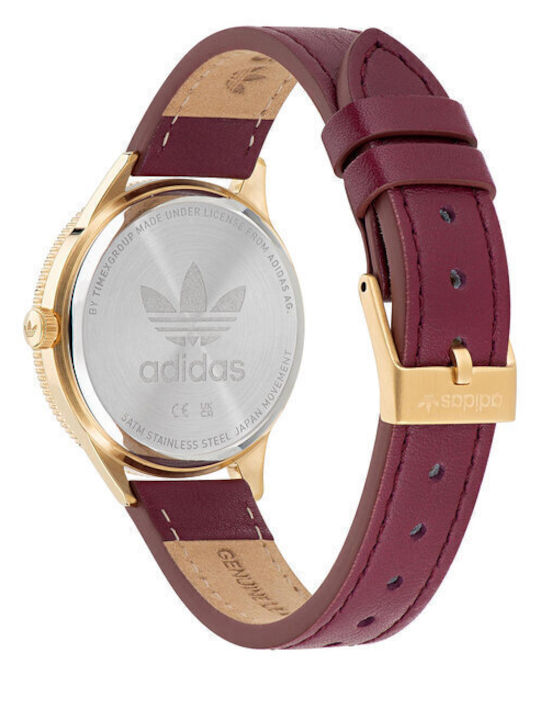 adidas Edition Three Ανδρικό Ρολόι 36mm Μπαταρίας με Μπορντό Δερμάτινο Λουράκι