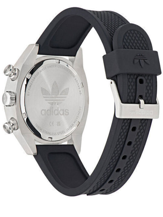 adidas Edition Two Ανδρικό Ρολόι 43mm Χρονογράφος Μπαταρίας με Ασημί Καουτσούκ Λουράκι