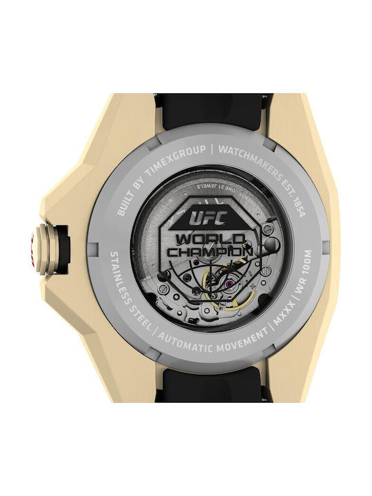 Timex Ufc Street Ανδρικό Ρολόι Μπαταρίας με Χρυσό Καουτσούκ Λουράκι