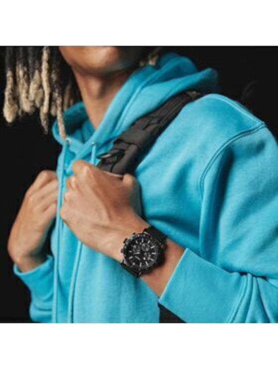 Timex Мъжки Часовник 43мм Хронограф На батерия с Черен Каучукова Каишка