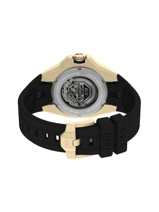 Timex Ufc Street Ανδρικό Ρολόι Μπαταρίας με Χρυσό Καουτσούκ Λουράκι